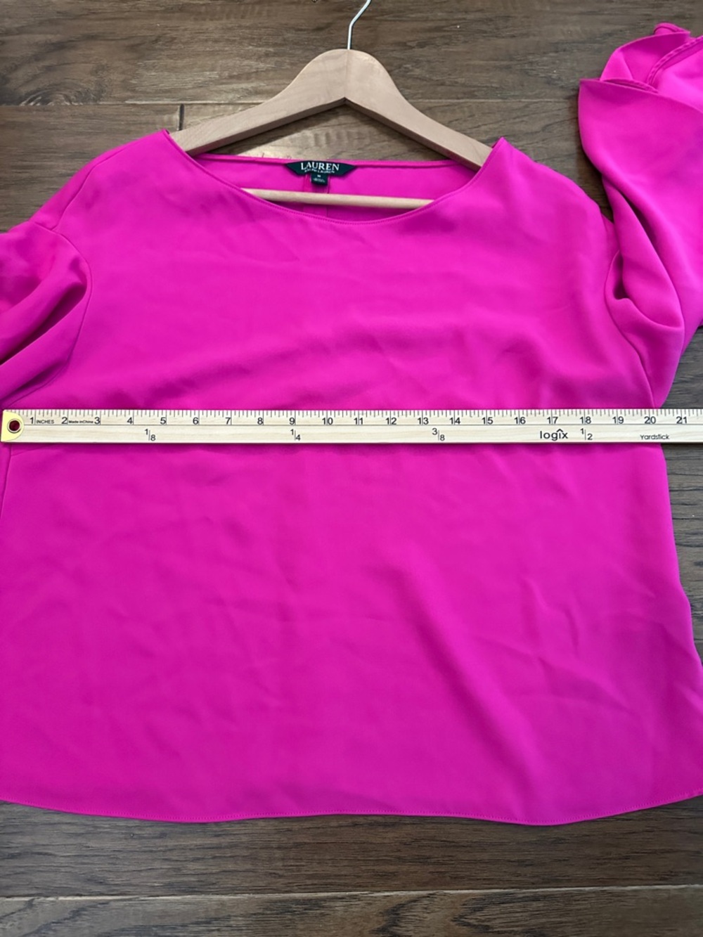 Lauren Ralph Lauren Bright Fuchsia Bell Sleeve Blouse - Picture 6 of 9